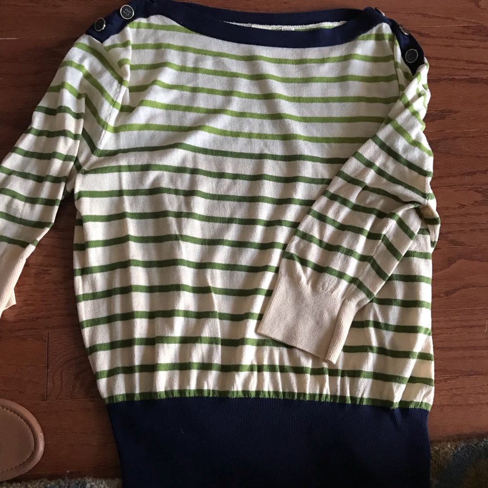 Green stripe sweater